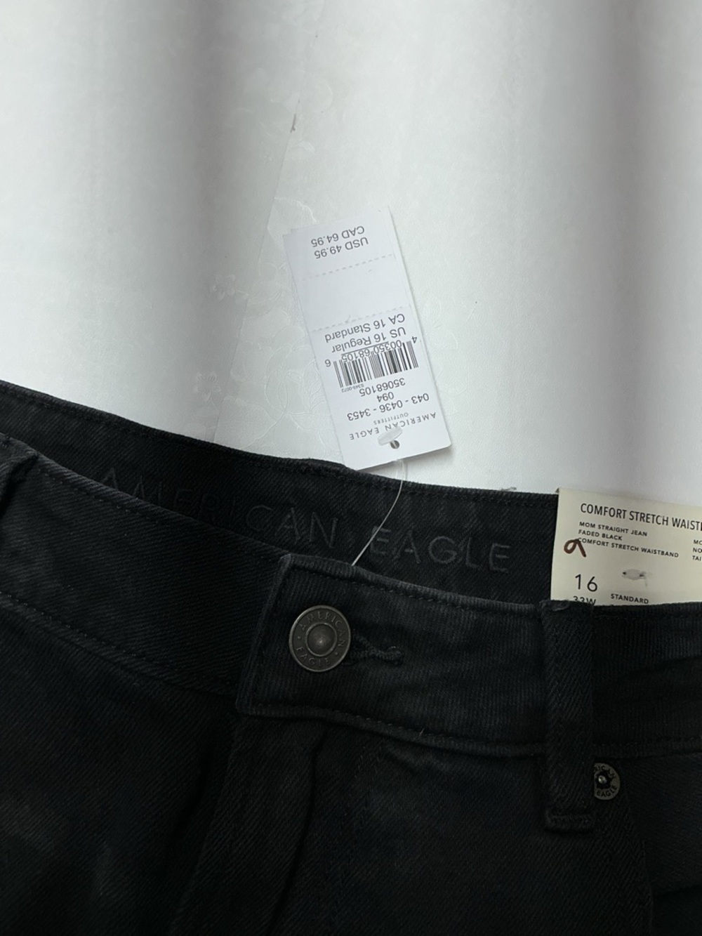 American Eagle Outfitters mom Straight Black Distressed Jeans - Picture 4 of 6